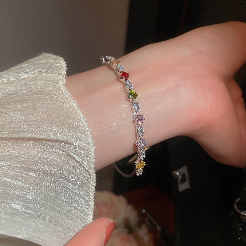 Bracelet femme en zircone et strass, style rétro-chic, luxe léger et polyvalente - IVOIRART.COM