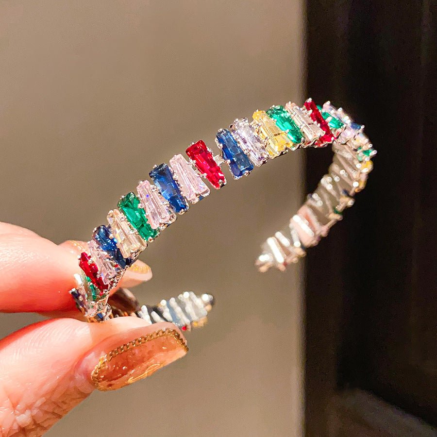 Bracelet femme en zircone et strass, style rétro-chic, luxe léger et polyvalente - IVOIRART.COM