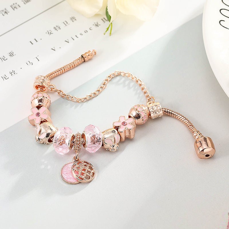 Bracelet géométrique en or rose pour femme - Bijoux de mode élégants et tendance - IVOIRART.COM