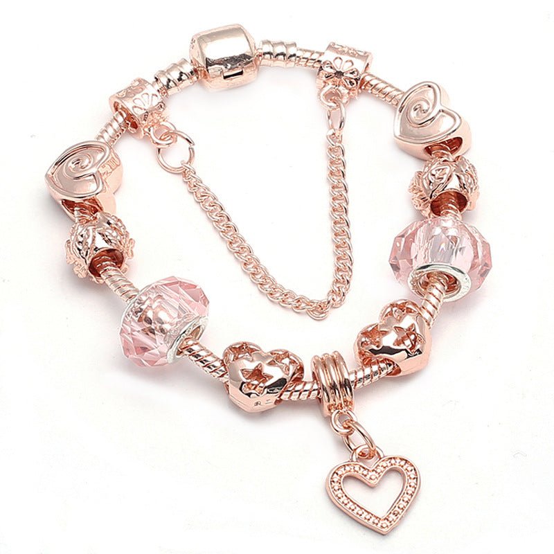 Bracelet géométrique en or rose pour femme - Bijoux de mode élégants et tendance - IVOIRART.COM