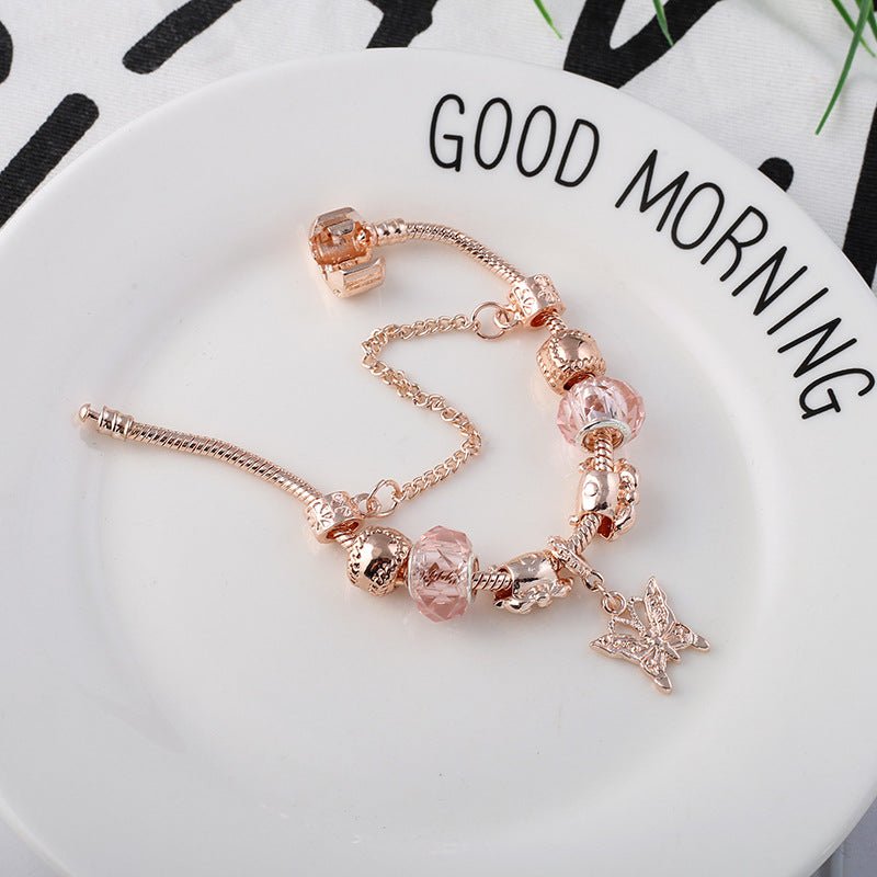 Bracelet géométrique en or rose pour femme - Bijoux de mode élégants et tendance - IVOIRART.COM
