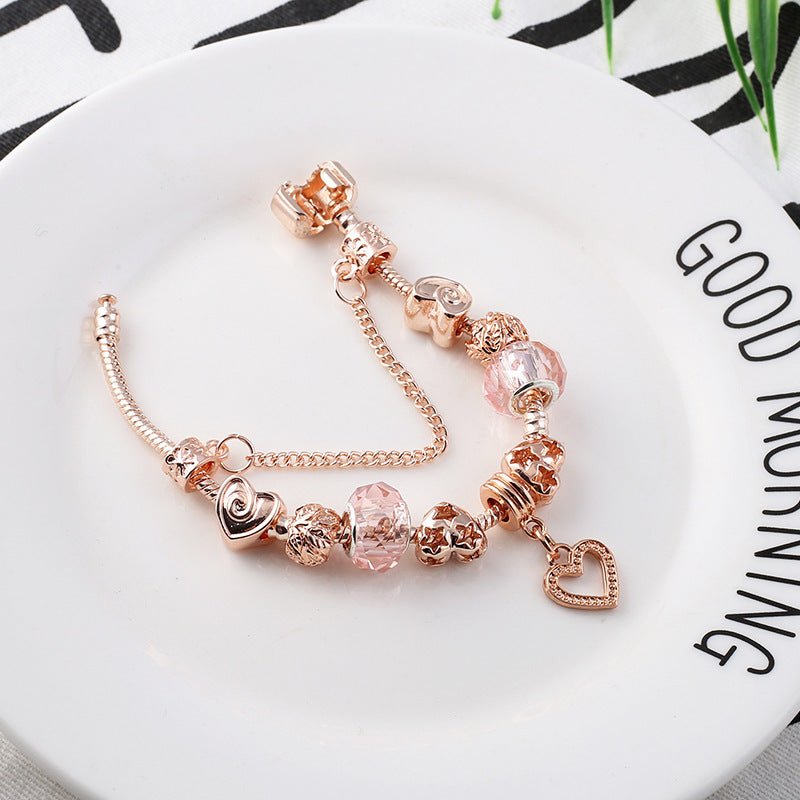 Bracelet géométrique en or rose pour femme - Bijoux de mode élégants et tendance - IVOIRART.COM
