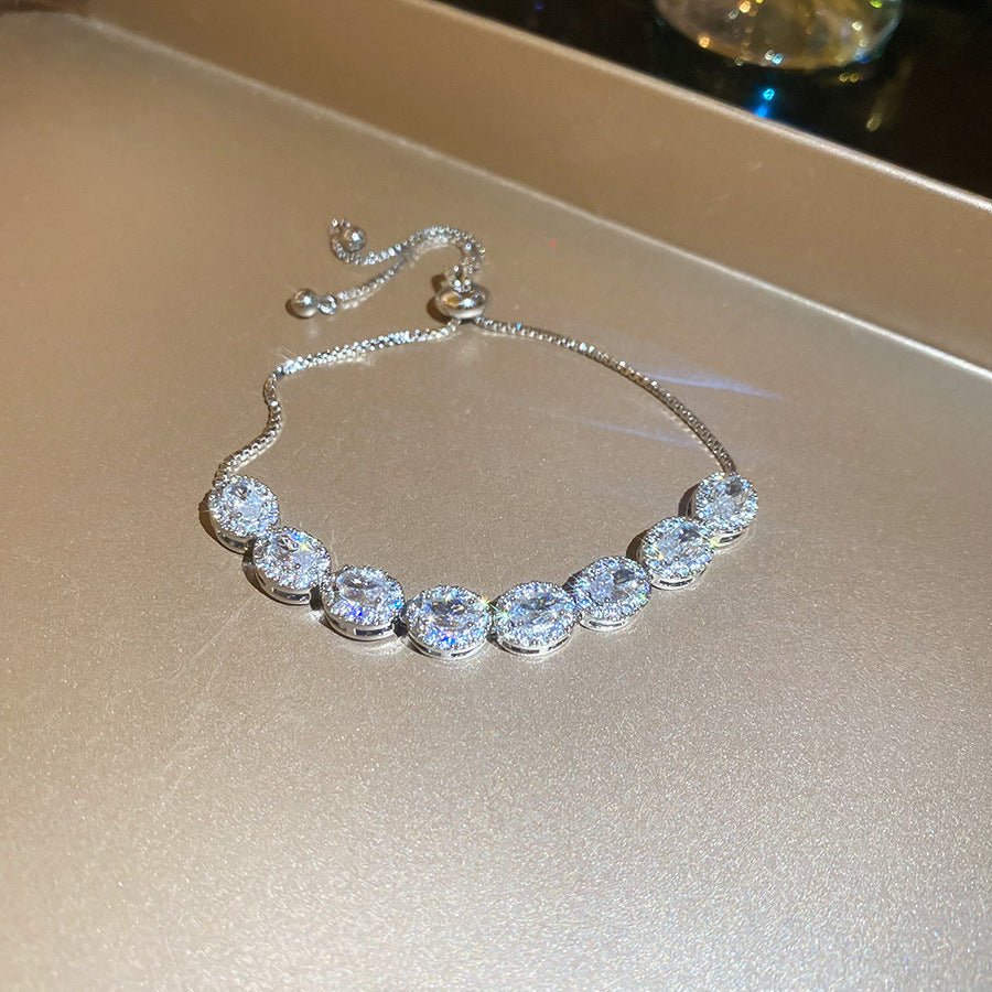 Bracelet géométrique en zirconia tendance jonc souple élégant et polyvalent luxe - IVOIRART.COM