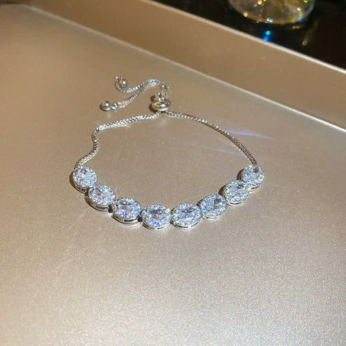 Bracelet géométrique en zirconia tendance jonc souple élégant et polyvalent luxe - IVOIRART.COM