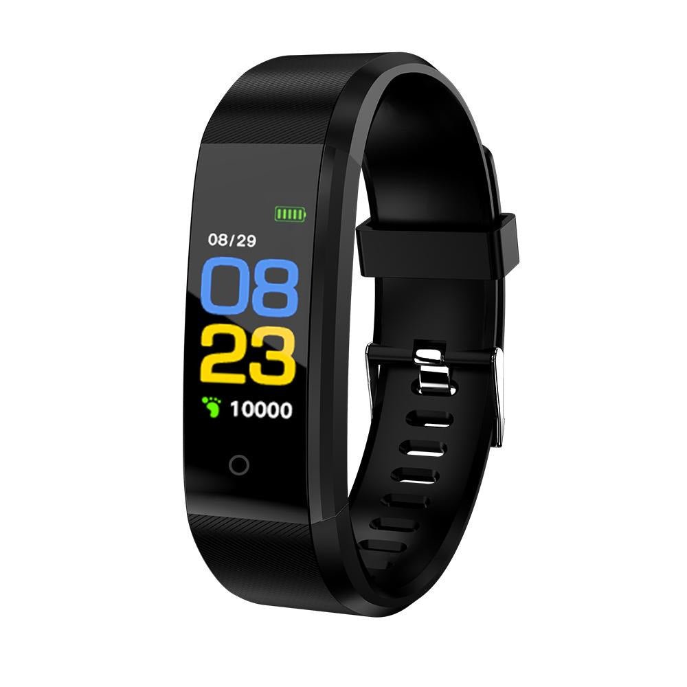 Bracelet Intelligente Écran Couleur 115plus pour Suivi Activité, Fréquence Cardiaque, Pression Sanguine, Contrôle Musique à Distance - IVOIRART.COM
