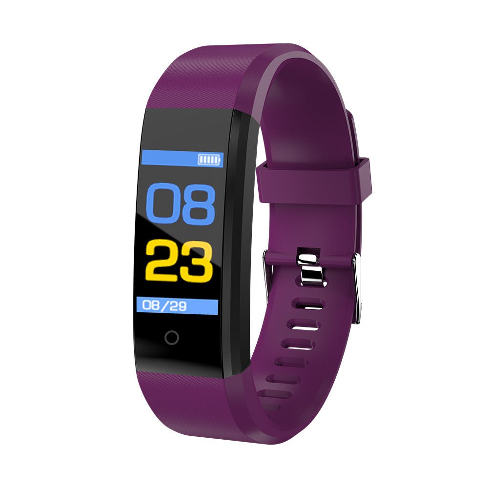 Bracelet Intelligente Écran Couleur 115plus pour Suivi Activité, Fréquence Cardiaque, Pression Sanguine, Contrôle Musique à Distance - IVOIRART.COM