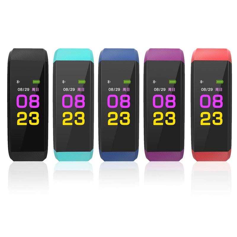 Bracelet Intelligente Écran Couleur 115plus pour Suivi Activité, Fréquence Cardiaque, Pression Sanguine, Contrôle Musique à Distance - IVOIRART.COM