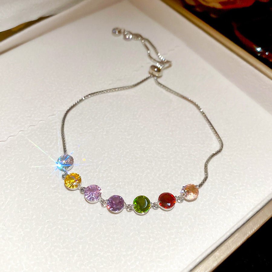 Bracelet jonc coréen en zircone diamantée délicat et chic pour poignet polyvalent - IVOIRART.COM