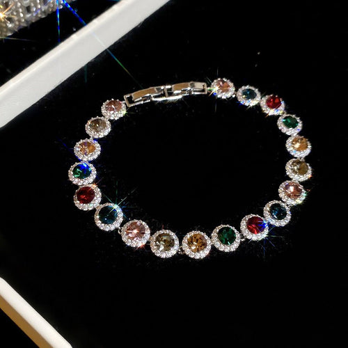 Bracelet jonc minimaliste coréen losange zirconia — style INS et raffiné - IVOIRART.COM