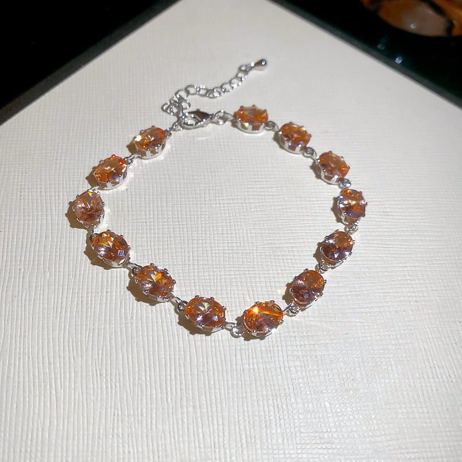 Bracelet jonc minimaliste coréen losange zirconia — style INS et raffiné - IVOIRART.COM