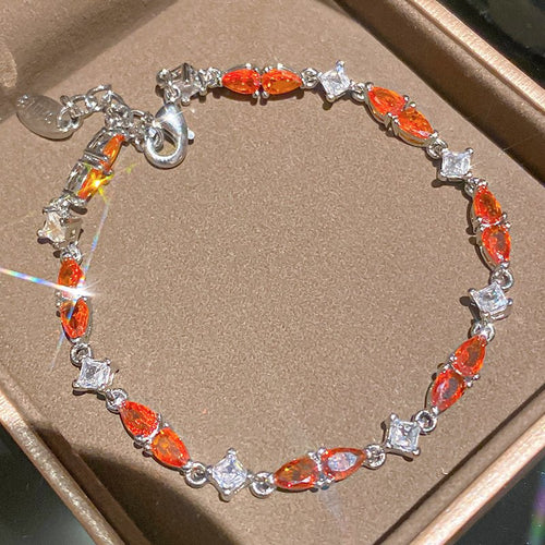 Bracelet jonc minimaliste coréen losange zirconia — style INS et raffiné - IVOIRART.COM