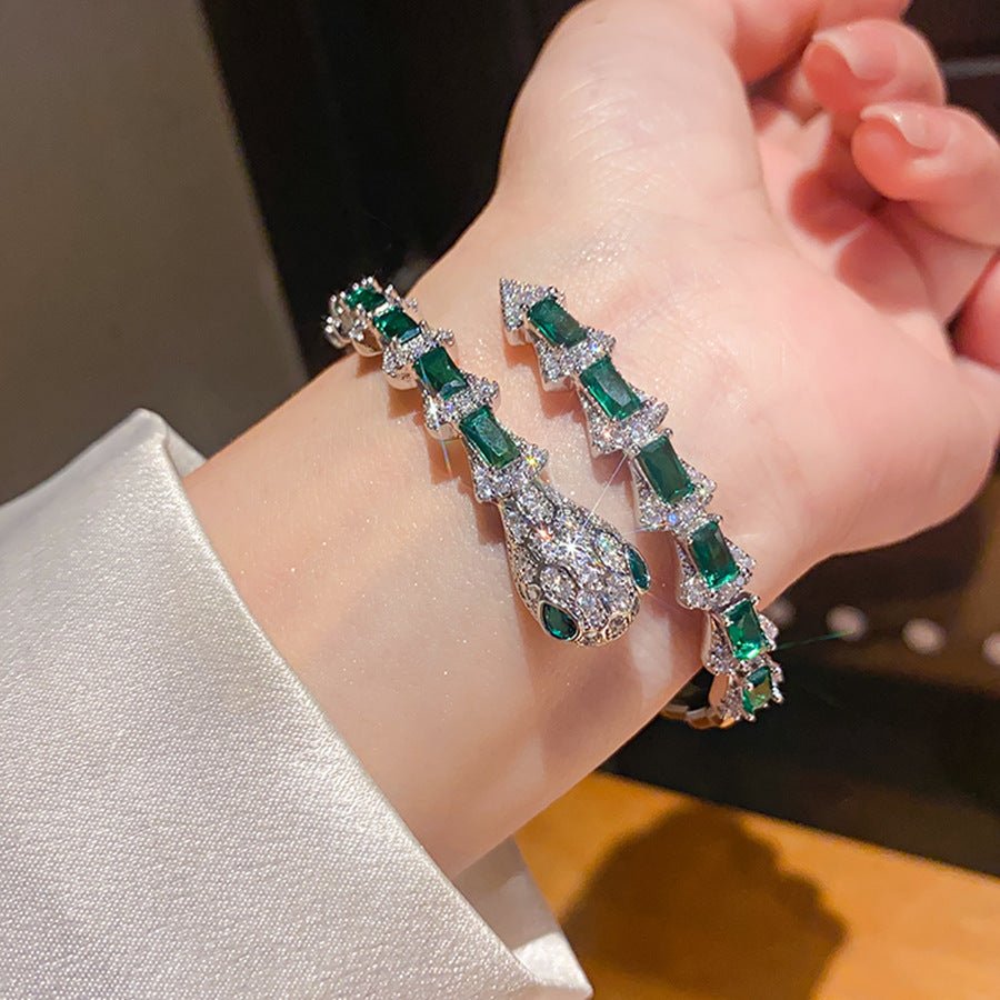 Bracelet Jonc Rétro Premium Strass Zircone - Style Français Élégant Luxe Édition - IVOIRART.COM