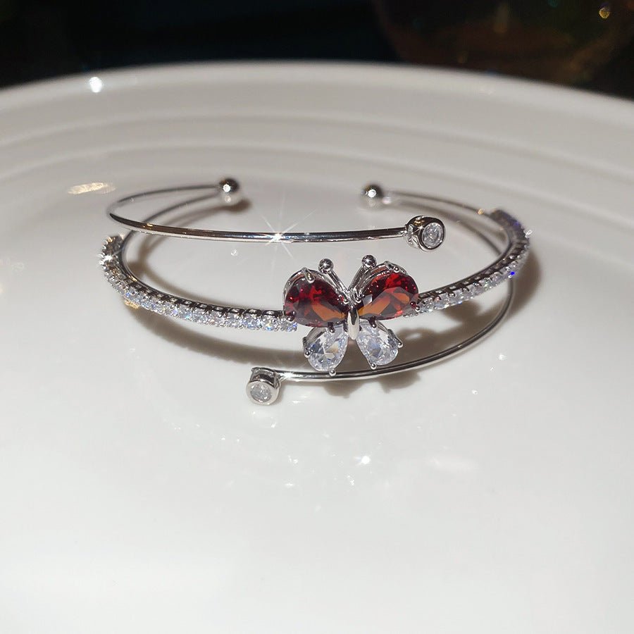 Bracelet Jonc Rétro Premium Strass Zircone - Style Français Élégant Luxe Édition - IVOIRART.COM