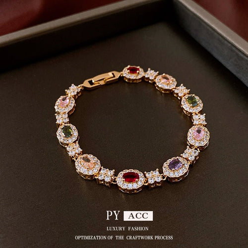 Bracelet Jonc Vintage 18K Plaqué Or Boucle Ovale CZ - Luxe Dainty Femme Élégante! - IVOIRART.COM