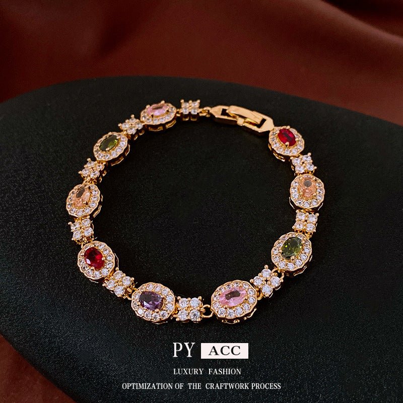 Bracelet Jonc Vintage 18K Plaqué Or Boucle Ovale CZ - Luxe Dainty Femme Élégante! - IVOIRART.COM