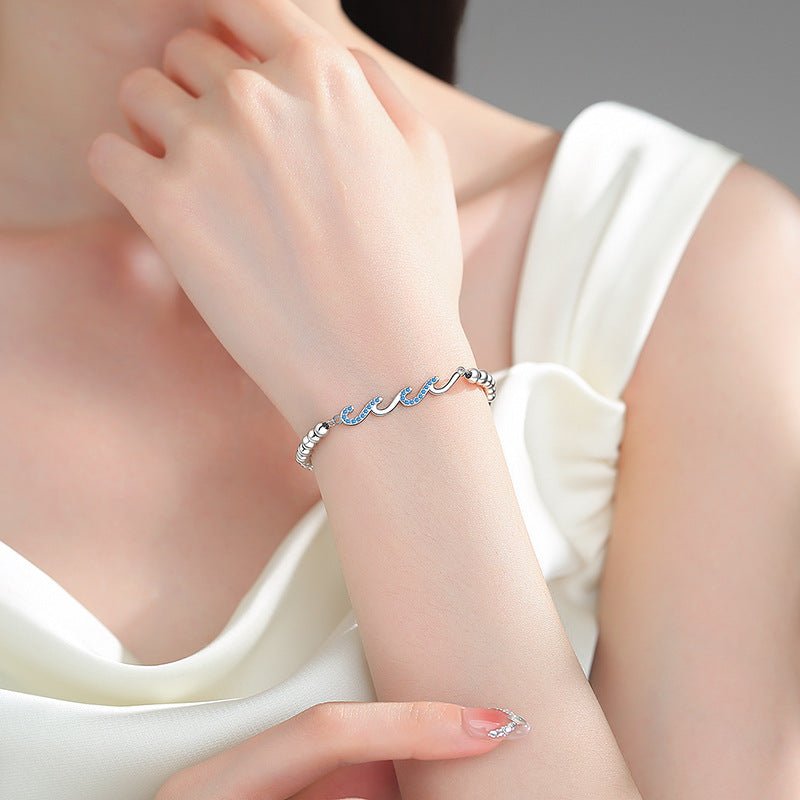Bracelet Ondulé Sertie de Diamants pour Femmes, Élégance et Raffinement - IVOIRART.COM