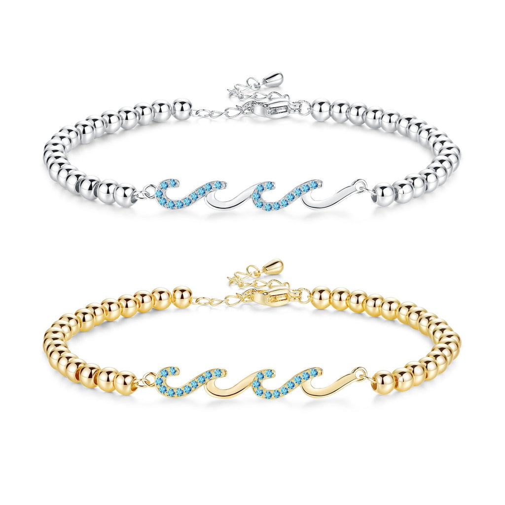 Bracelet Ondulé Sertie de Diamants pour Femmes, Élégance et Raffinement - IVOIRART.COM