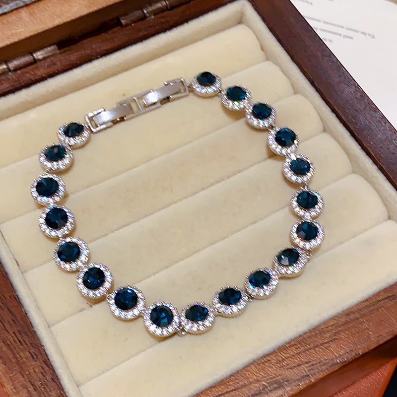 Bracelet ovale CZ style parisien, élégant et délicat, cadeau demoiselle d'honneur - IVOIRART.COM