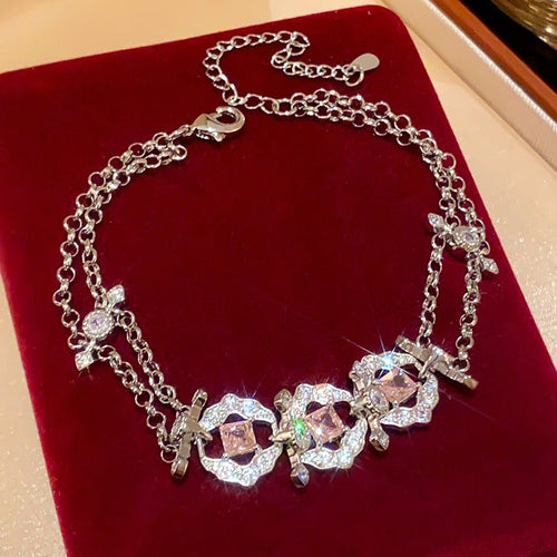 Bracelet ovale CZ style parisien, élégant et délicat, cadeau demoiselle d'honneur - IVOIRART.COM