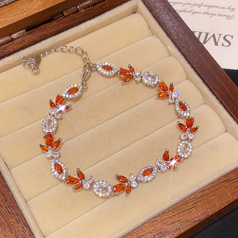 Bracelet ovale CZ style parisien, élégant et délicat, cadeau demoiselle d'honneur - IVOIRART.COM
