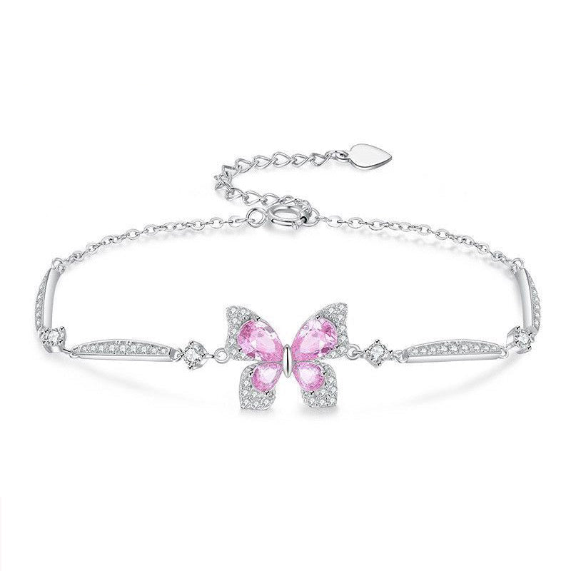 Bracelet Papillon Étincelant en Argent Sterling 999, Élégant et Délicat, Cadeau Idéal Anniversaire & Vacances - IVOIRART.COM