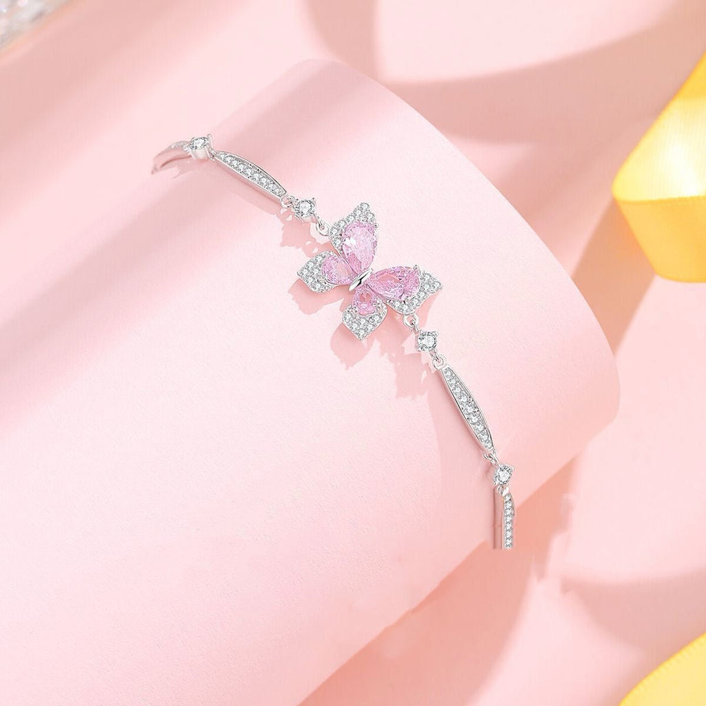 Bracelet Papillon Étincelant en Argent Sterling 999, Élégant et Délicat, Cadeau Idéal Anniversaire & Vacances - IVOIRART.COM