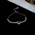 Bracelet plaqué or 18K avec zircone géométrique cercle carré floral chic élégant - IVOIRART.COM