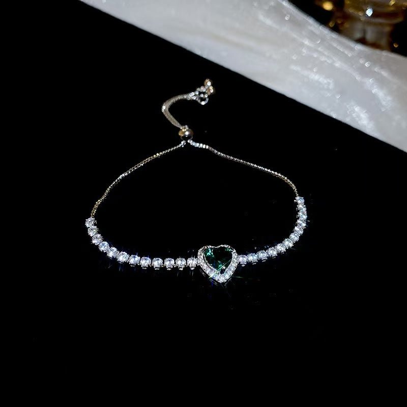 Bracelet plaqué or 18K avec zircone géométrique cercle carré floral chic élégant - IVOIRART.COM