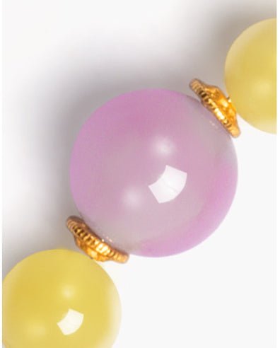 Bracelet russe en cire d'abeille naturelle Fashion pour femme, perles 8mm S925 or - IVOIRART.COM
