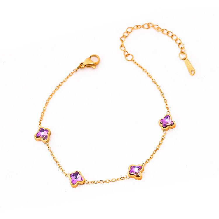 Bracelet simple couleur zircon strass cœur irrégulier goutte d'eau élégant - IVOIRART.COM