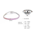 Bracelet Tennis 2mm S925 Argent Sterling Pierres Arc-en-Ciel Créées en Laboratoire Argent Platine - IVOIRART.COM