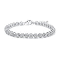Bracelet Tennis Cluster Moissanite 2mm Argent Sterling S925 18cm 288pcs D VVS1 - IVOIRART.COM