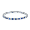Bracelet Tennis en Argent S925 3x3mm Pierres Synthétiques Rouge Bleu Vert 16,5cm - IVOIRART.COM