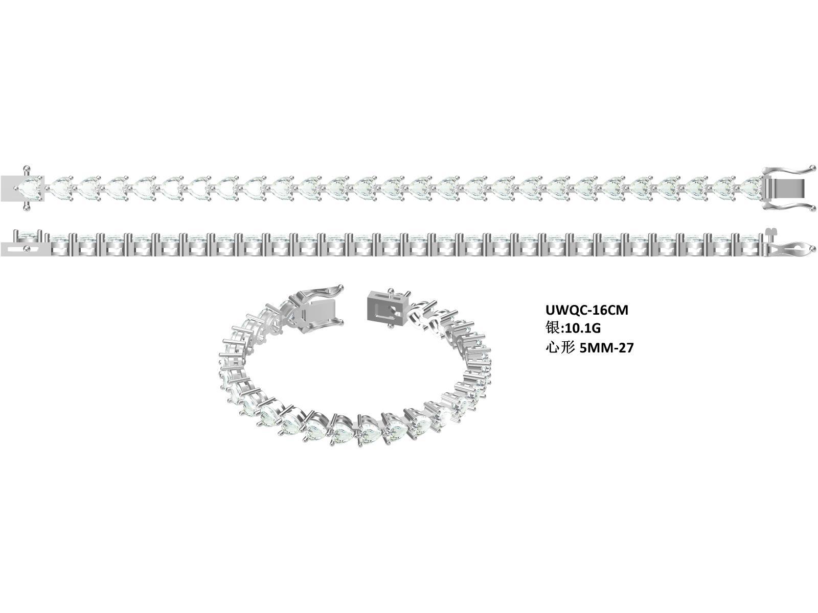 Bracelet Tennis en Argent Sterling S925, Moissanite Coupé en Cœur 5x5mm, D Couleur VVS1, Plaqué Platine, Certifié GRA, Boîte Cadeau, 16-18-20cm - IVOIRART.COM