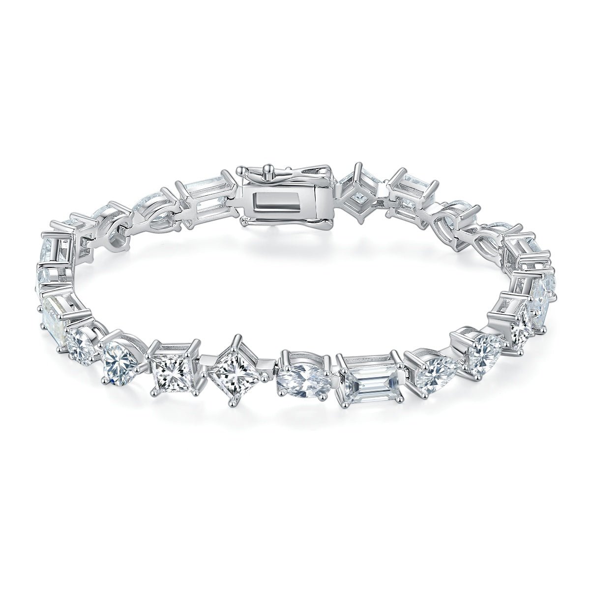 Bracelet Tennis en Argent Sterling S925 Moissanite Tailles Mixtes D VVS1 Certifié GRA 16-18-20cm Plaqué Platine Coffret Cadeau - IVOIRART.COM