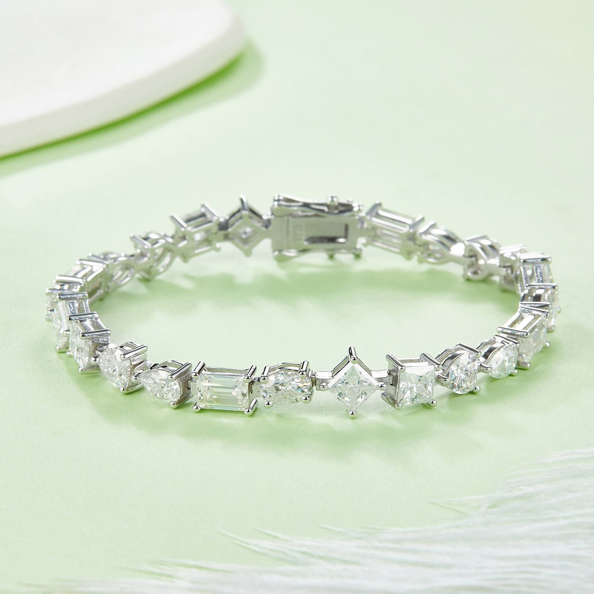 Bracelet Tennis en Argent Sterling S925 Moissanite Tailles Mixtes D VVS1 Certifié GRA 16-18-20cm Plaqué Platine Coffret Cadeau - IVOIRART.COM