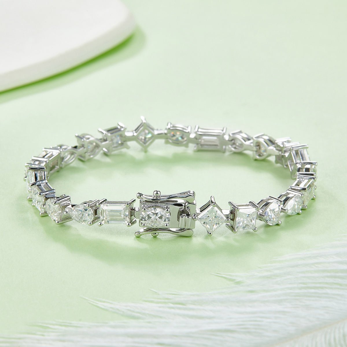 Bracelet Tennis en Argent Sterling S925 Moissanite Tailles Mixtes D VVS1 Certifié GRA 16-18-20cm Plaqué Platine Coffret Cadeau - IVOIRART.COM