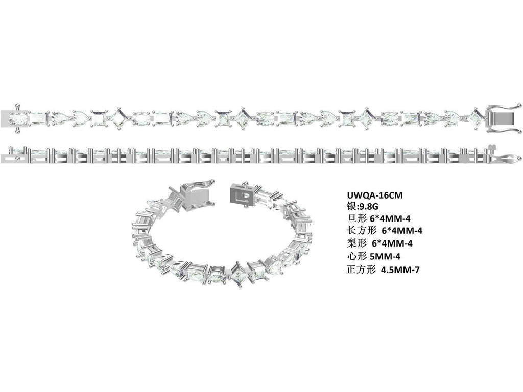 Bracelet Tennis en Argent Sterling S925 Moissanite Tailles Mixtes D VVS1 Certifié GRA 16-18-20cm Plaqué Platine Coffret Cadeau - IVOIRART.COM