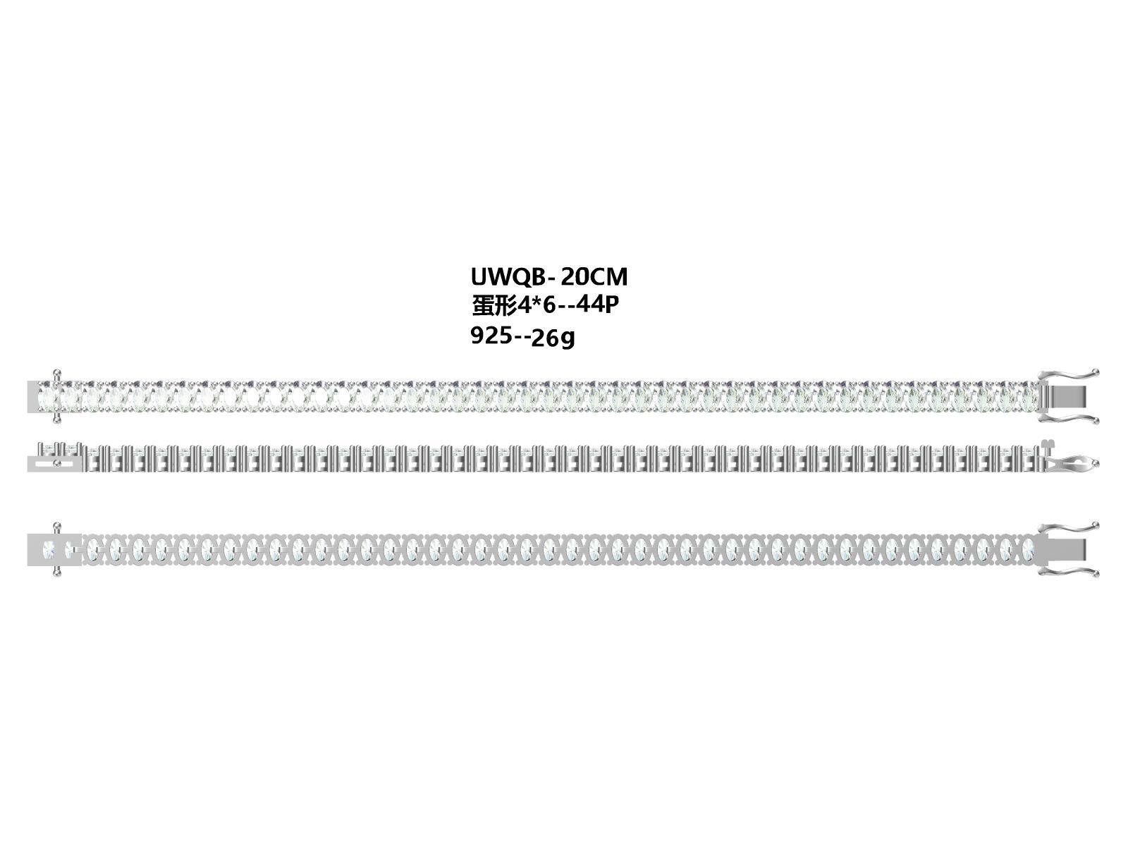 Bracelet tennis moissanite ovale 6x4 mm S925 argent sterling D VVS1 platine 16-18-20 cm - IVOIRART.COM