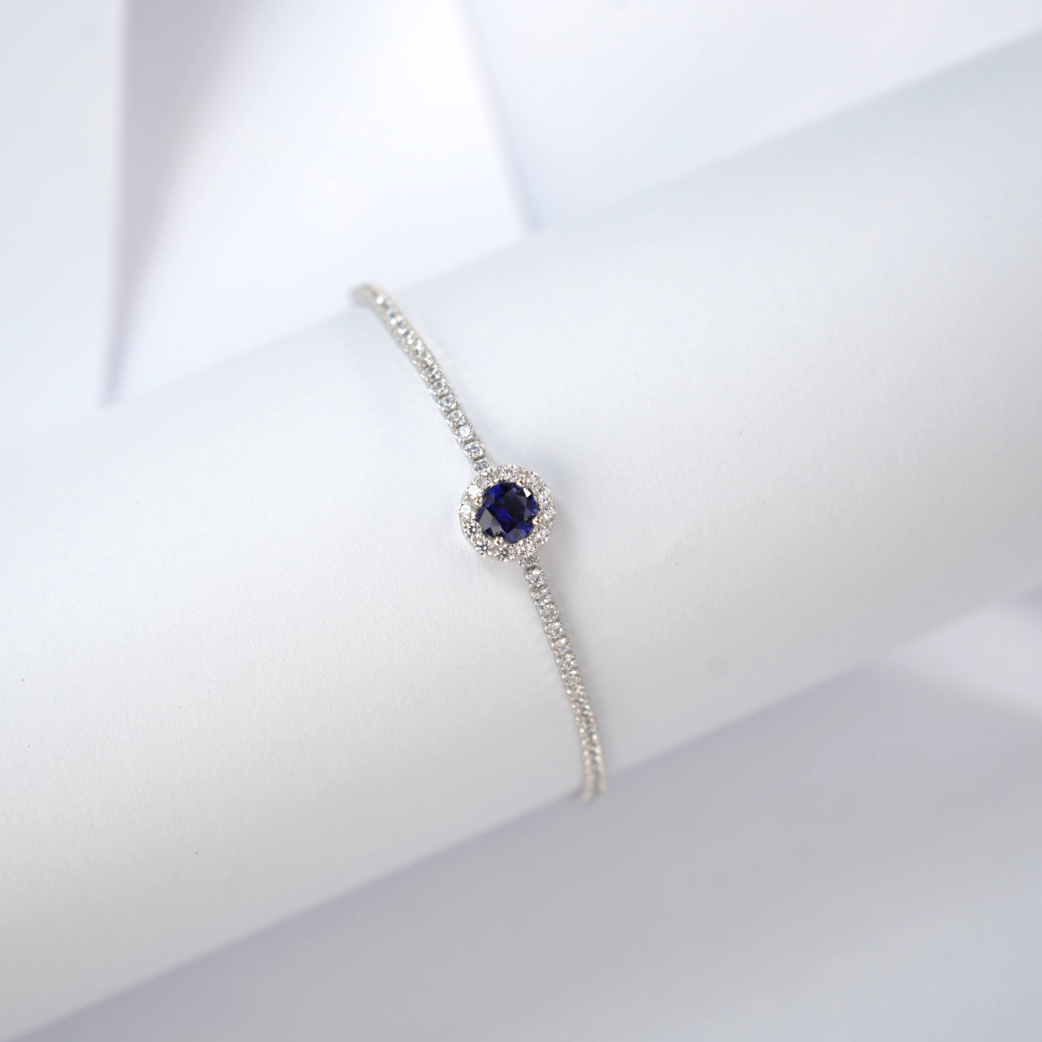 Bracelet tennis S925 argent sterling 6,5mm rubis saphir émeraude plaqué platine. - IVOIRART.COM