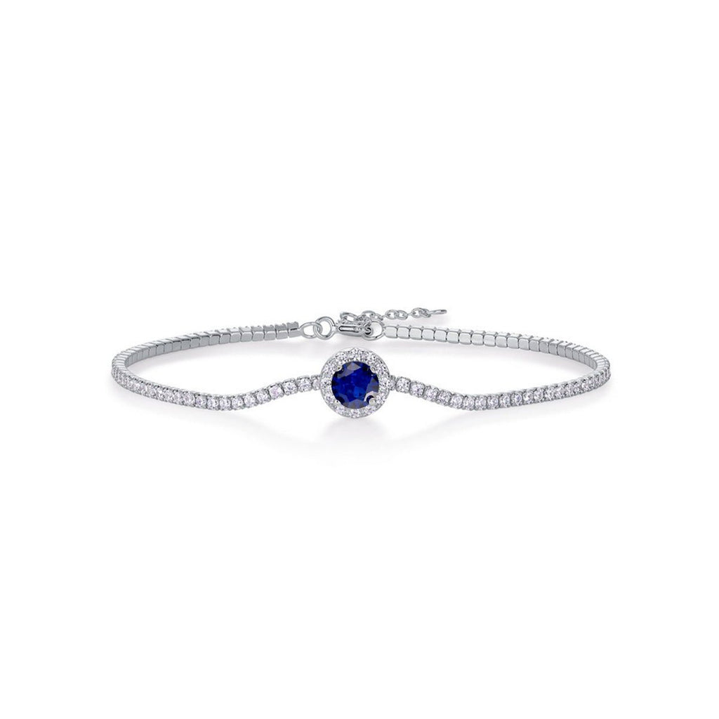 Bracelet tennis S925 argent sterling 6,5mm rubis saphir émeraude plaqué platine. - IVOIRART.COM