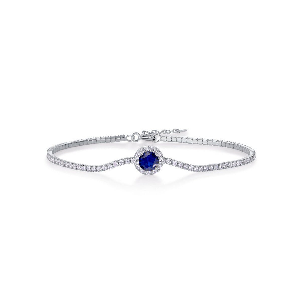 Bracelet tennis S925 argent sterling 6,5mm rubis saphir émeraude plaqué platine. - IVOIRART.COM
