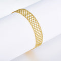 Bracelet Tissu Ajoure Argent Sterling S925 Pour Femme, Chaîne Large Légère 3,5g, Plaqué Platine Or et Or Rose, Coffret Cadeau - IVOIRART.COM