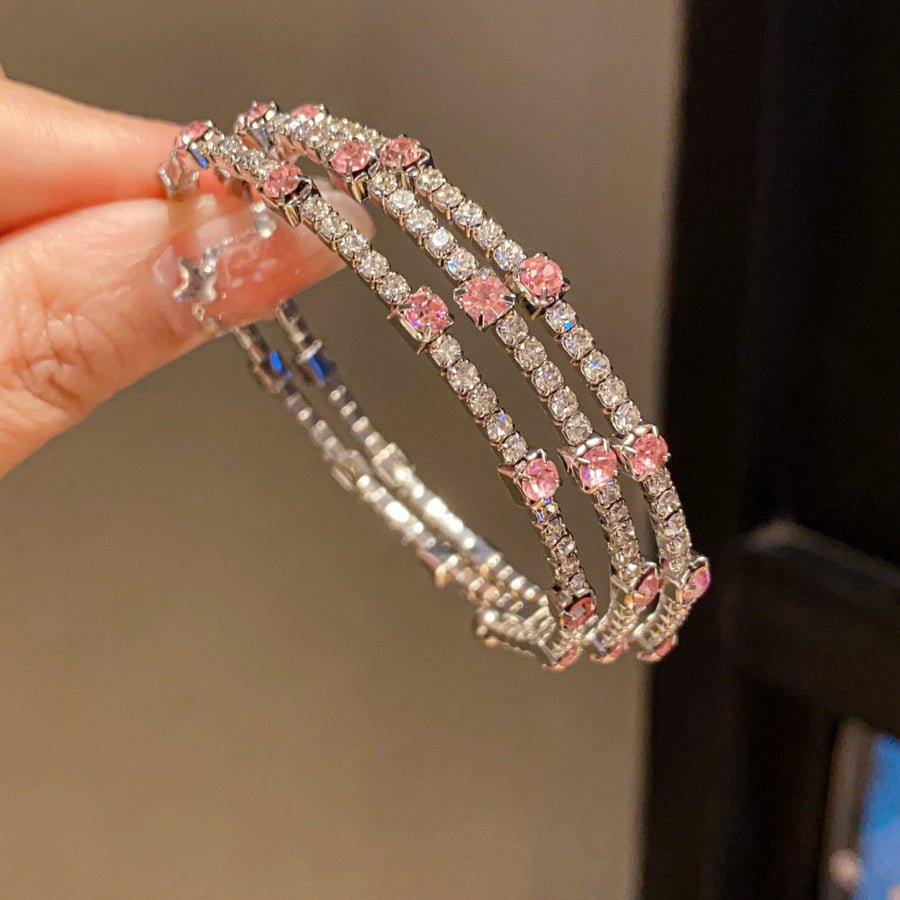 Bracelet vintage européen serti de zircon — élégance française intemporelle chic! - IVOIRART.COM