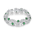 Bracelet Vintage S925 Argent Sterling 16cm Émeraude Rubis Saphir Synthétiques - IVOIRART.COM