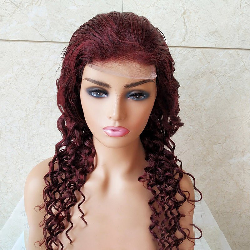 Brazilian Reality Wig Burgundy Lace Headgear 4x4 Loose Wave Lace Wig - IVOIRART.COM