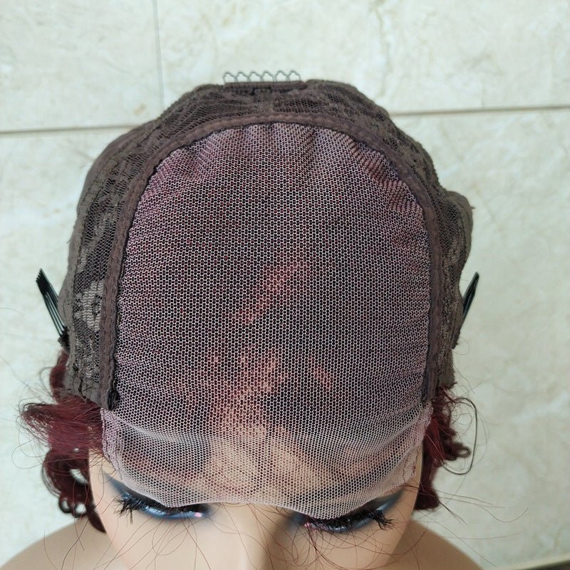 Brazilian Reality Wig Burgundy Lace Headgear 4x4 Loose Wave Lace Wig - IVOIRART.COM