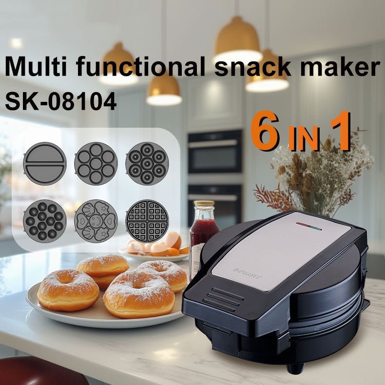 Breakfast Machine 6 In1 Household Cake Machine Waffle Donut Bread Maker - IVOIRART.COM