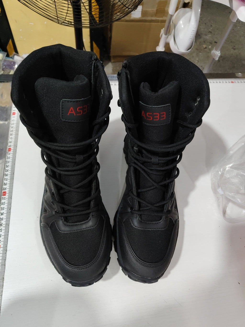 Breathable Leather Hiking Boots High-top Outdoor Climbing Shoes And Rugged Work Boots For The Wildernes - IVOIRART.COM
