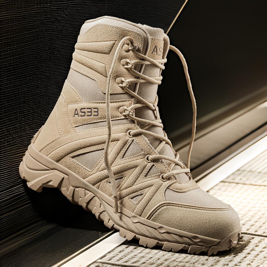 Breathable Leather Hiking Boots High-top Outdoor Climbing Shoes And Rugged Work Boots For The Wildernes - IVOIRART.COM